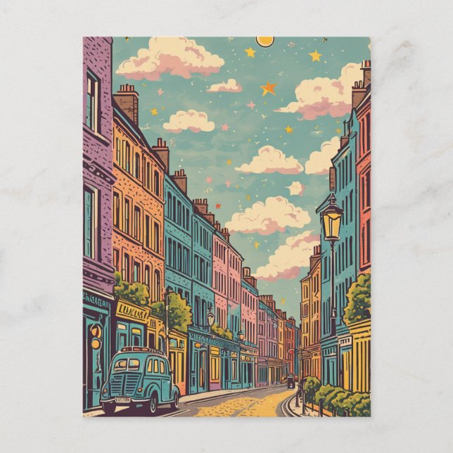 Retro Vintag Dublin Irland Postkarte (Vorderseite)