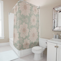 Retro Vintag Dusty Blue Pink Floral