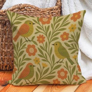 Retro Vintag Earth Tone Olive Orange Gold Birnen Kissen