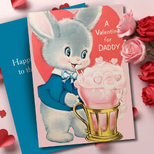 Retro Vintag ein Valentine für Daddy Custom Feiertagskarte