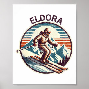 Retro Vintag Eldora Colorado Ski Resort Winter Sk Poster