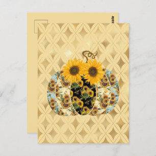 Retro Vintag Fall Sunflower Pumpkin Karte