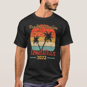 Retro Vintag Family Vacation 2022 Palm Tree Hondu T-Shirt