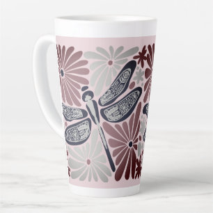 Retro Vintag Floral Dragonfly Milchtasse