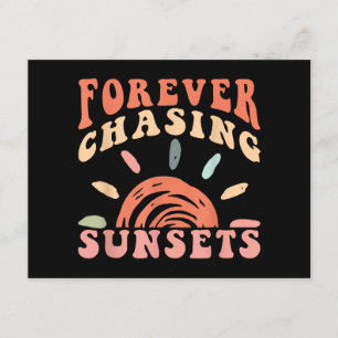Retro Vintag Forever Jagen Sunsets Sommerferien Begleitkarte