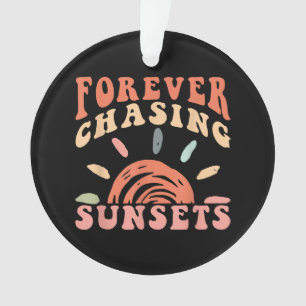 Retro Vintag Forever Jagen Sunsets Sommerferien Ornament
