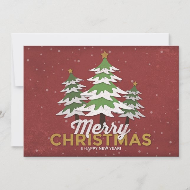 Retro Vintag frohe Weihnachten Familienurlaub Foto (Vorderseite)