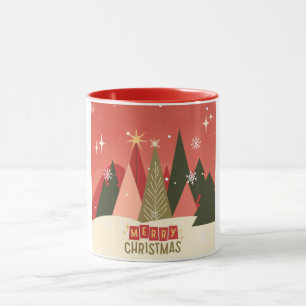Retro/Vintag Frohe Weihnachtsbaum Tasse