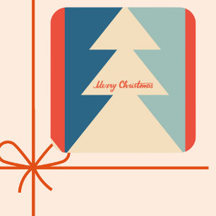 Retro Vintag frohe Weihnachtsfeiertage Quadratischer Aufkleber