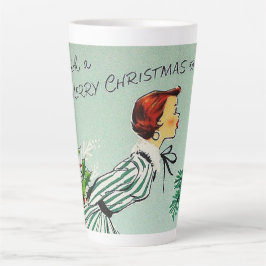 Retro Vintag Frohe Weihnachtswünsche Lady Milchtasse