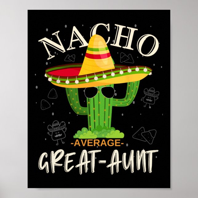 Retro Vintag Funny Nacho Durchschnitt Große Tante  Poster (Vorne)