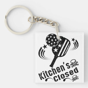 Retro Vintag Funny Pickleball Kitchen's Closed Schlüsselanhänger