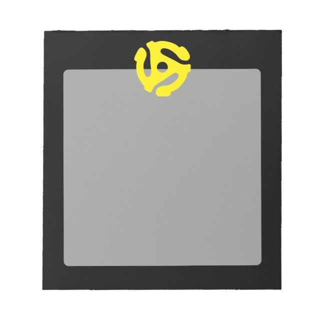 Retro Vintag-Gelb-45-Abstandhalter-DJ Notizblock (Vorderseite)