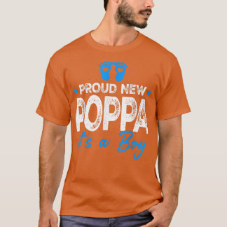 Retro Vintag Gender Reveal Proud New Poppa Es ist  T-Shirt