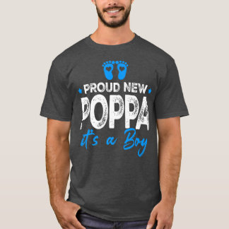 Retro Vintag Gender Reveal Proud New Poppa Es ist  T-Shirt