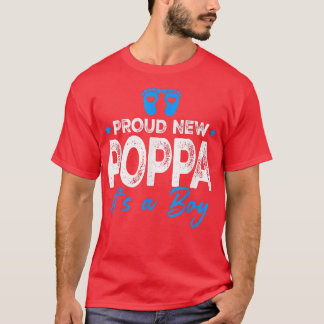 Retro Vintag Gender Reveal Proud New Poppa Es ist  T-Shirt