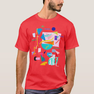 Retro Vintag Geometric Collage Pop T-Shirt