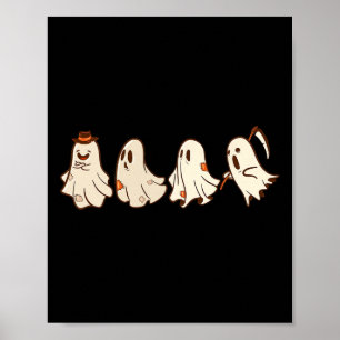 Retro Vintag Ghost Halloween Boo Trick or Treat s Poster