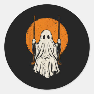 Retro Vintag Ghost Swing Halloween Kostüme Männer Runder Aufkleber