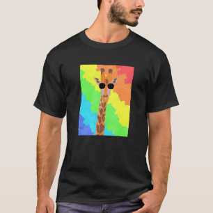 Retro Vintag Giraffe Sonnenbrille Tier T-Shirt