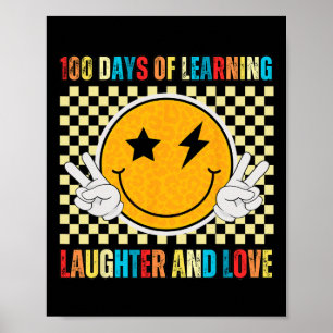 Retro Vintag glücklich 100 Tage Schule für Kinder Poster
