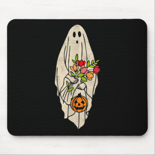 Retro Vintag Gnoovy Halloween Blume Ghost Pumpki Mousepad
