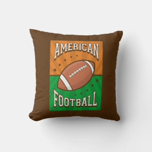 Retro Vintag Gold Green American Football Kissen