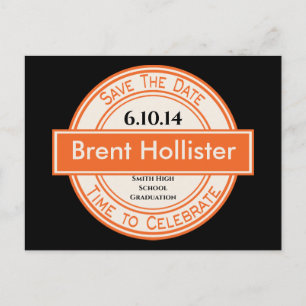 Retro Vintag Graduation Party Event Save the Date Ankündigungspostkarte