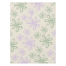 Retro Vintag Green Lila Small Blume Muster Tischdecke