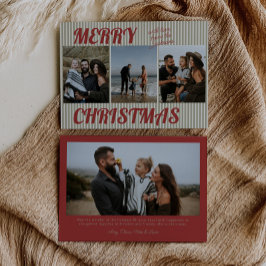 Retro Vintag Green Strips Foto Weihnachten