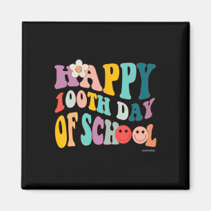 Retro Vintag Groovy 100 Tage Lehrschule Magnet