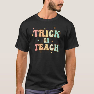 Retro Vintag Groovy Trick oder Teach Halloween T-Shirt
