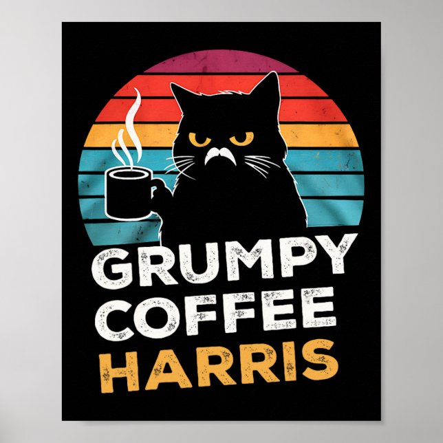 Retro Vintag Grumpy Coffee Harris Poster (Vorne)