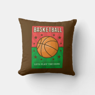 Retro Vintag Grunge Pink Green Basketball Kissen