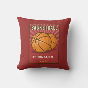 Retro Vintag Grunge Red Basketballer Kissen
