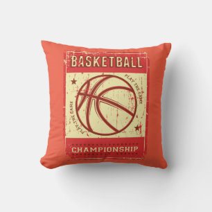 Retro Vintag Grunge Rosa Basketball Kissen
