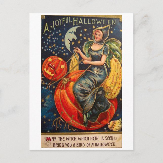 Retro Vintag Halloween Joyful Halloween Postkarte (Vorderseite)
