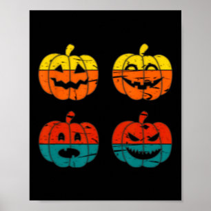 Retro Vintag Halloween Kürbislaterne Pumpkin Poster