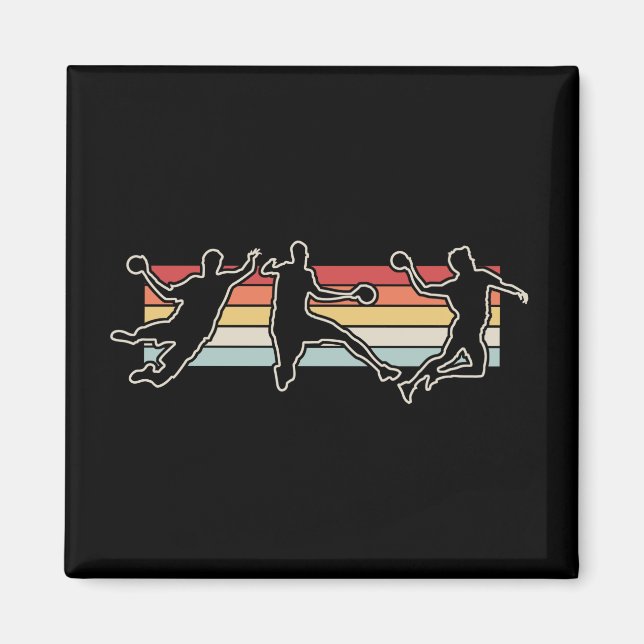 Retro Vintag Handball Player Magnet (Vorne)