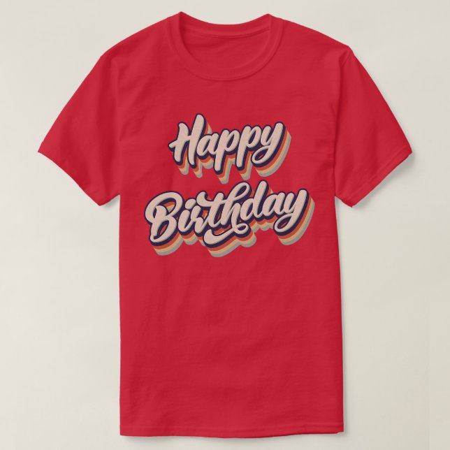 Retro Vintag Happy Birthday T-Shirt (Design vorne)