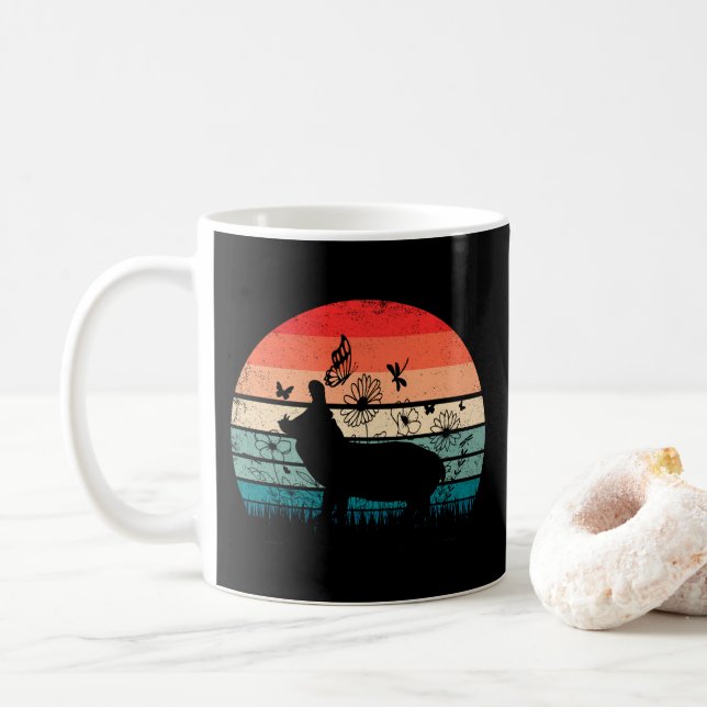 Retro Vintag Hippo Hippopotamus Hippo Lover Kaffeetasse (Mit Donut)