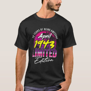 Retro Vintag im April 1943 Männer Frauen Geboren 1 T-Shirt