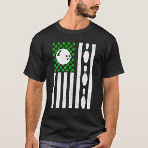 Retro Vintag Irish US Flag Sport Bowling St Patr T-Shirt