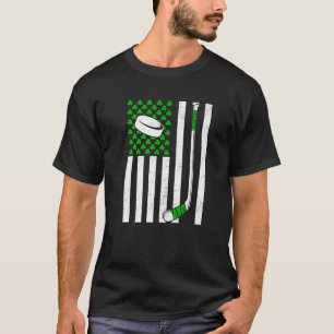 Retro Vintag Irish USA Flag Sport Hockey St.Patri T-Shirt