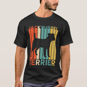 Retro Vintag Jack Russell Terrier Silhouette Dog T-Shirt