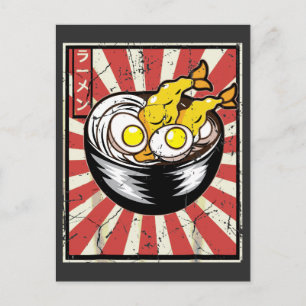 Retro Vintag Japanisch Geschmackvoll Ramen Noodles Postkarte