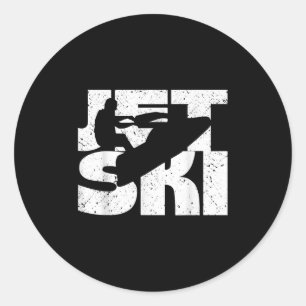 Retro Vintag Jet Ski Wassersport Wassersportaktivi Runder Aufkleber