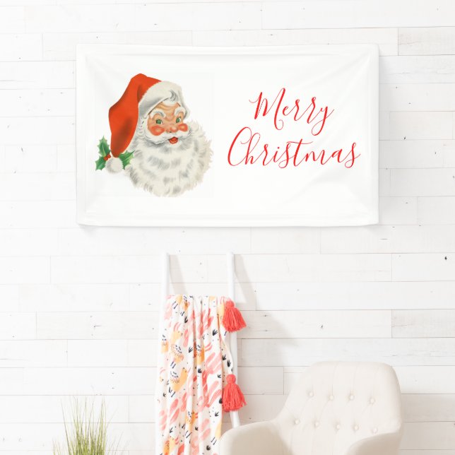 Retro Vintag Jolly Santa Claus Weihnachten Banner (Insitu)
