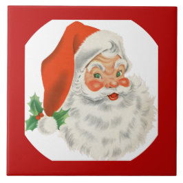 Retro Vintag Jolly Santa Claus Weihnachten Fliese