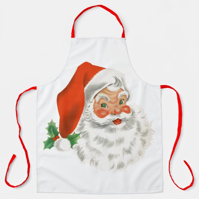 Retro Vintag Jolly Santa Claus Weihnachten Schürze (Vorderseite)